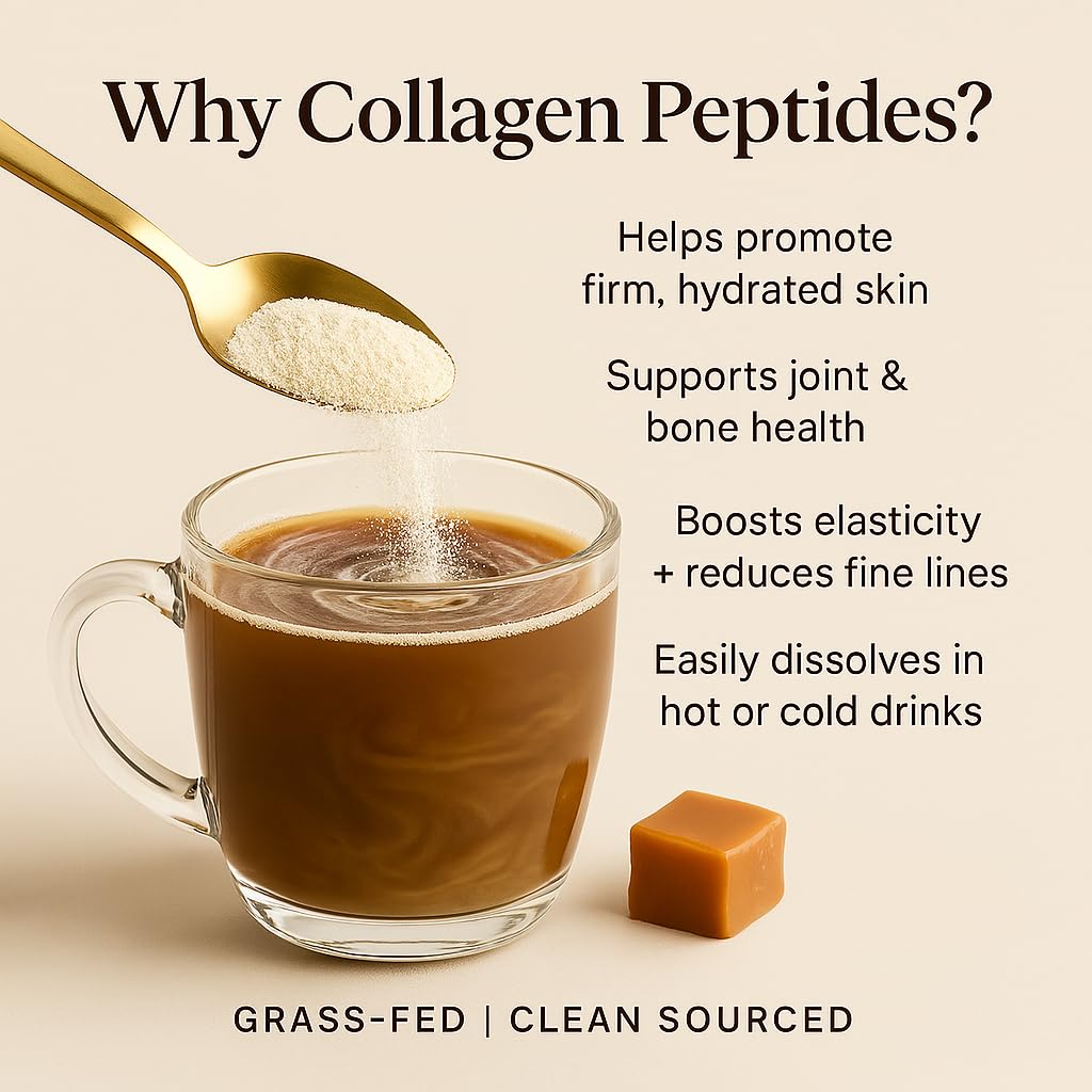 ORGANICS NATURE Collagen Peptides Powder with Irish Sea Moss Vanilla Caramel Flavored | Naturally Sourced Hydrolyzed Collagen w/Biotin for Hair, Skin, Nail, and Joint Support 30 Servings 380 gr
