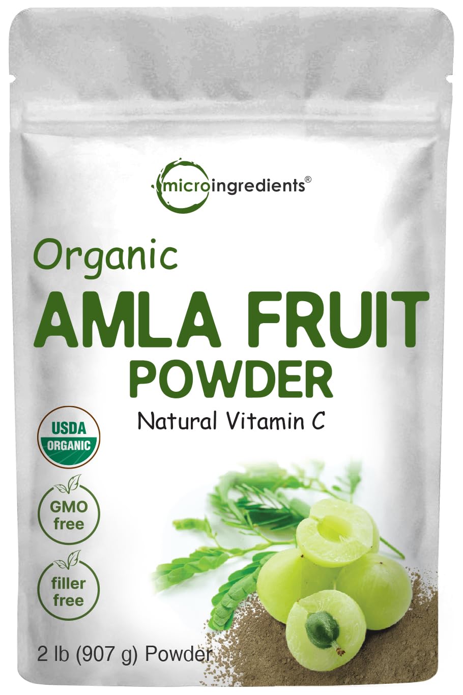 Micro Ingredients Organic Amla Powder (Amalaki) | 32oz, India Origin Gooseberry Powder | Rich in Vitamin C, Antioxidants, Supports Immune, Digestive & Skin Health, Non-GMO, Vegan & Keto Friendly