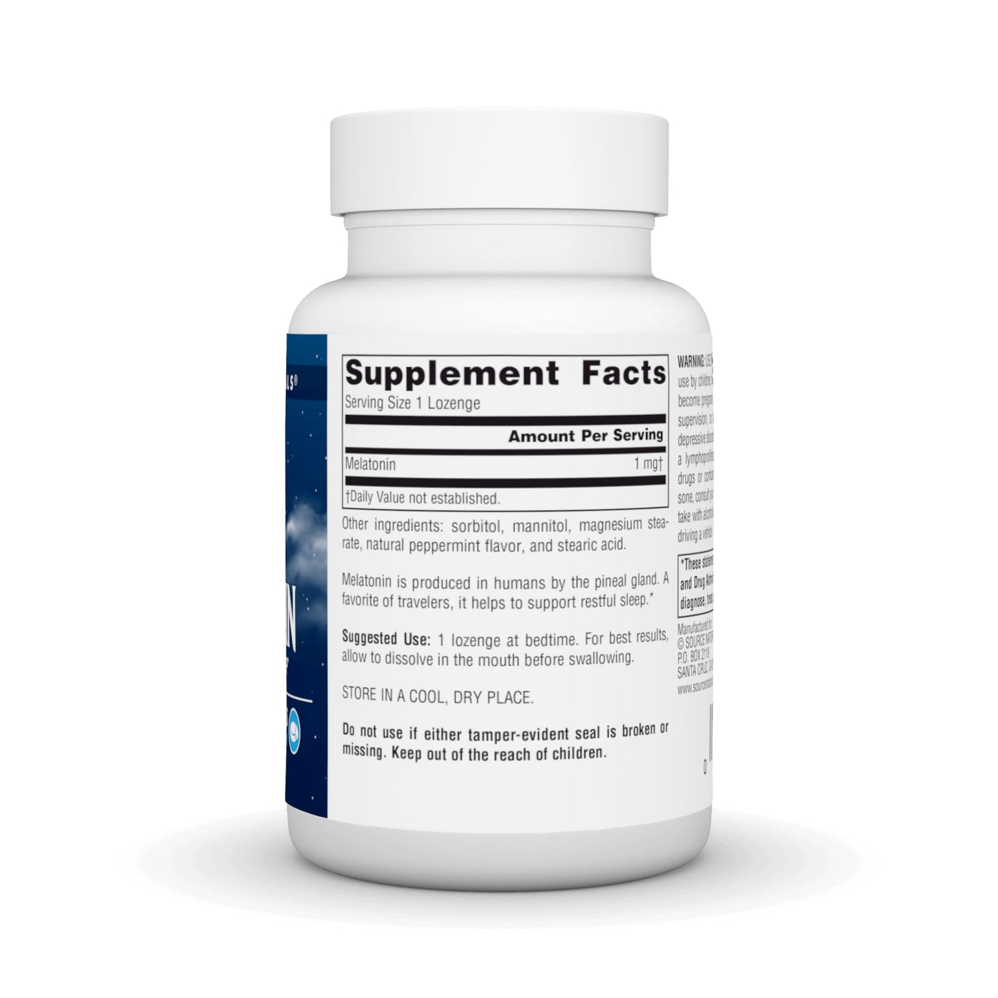 Pre-Order | Arrives in 5–10 Days – Source Naturals Melatonin, Helps Promote Sleep*, 1 mg - 200 Peppermint Flavored Lozenges