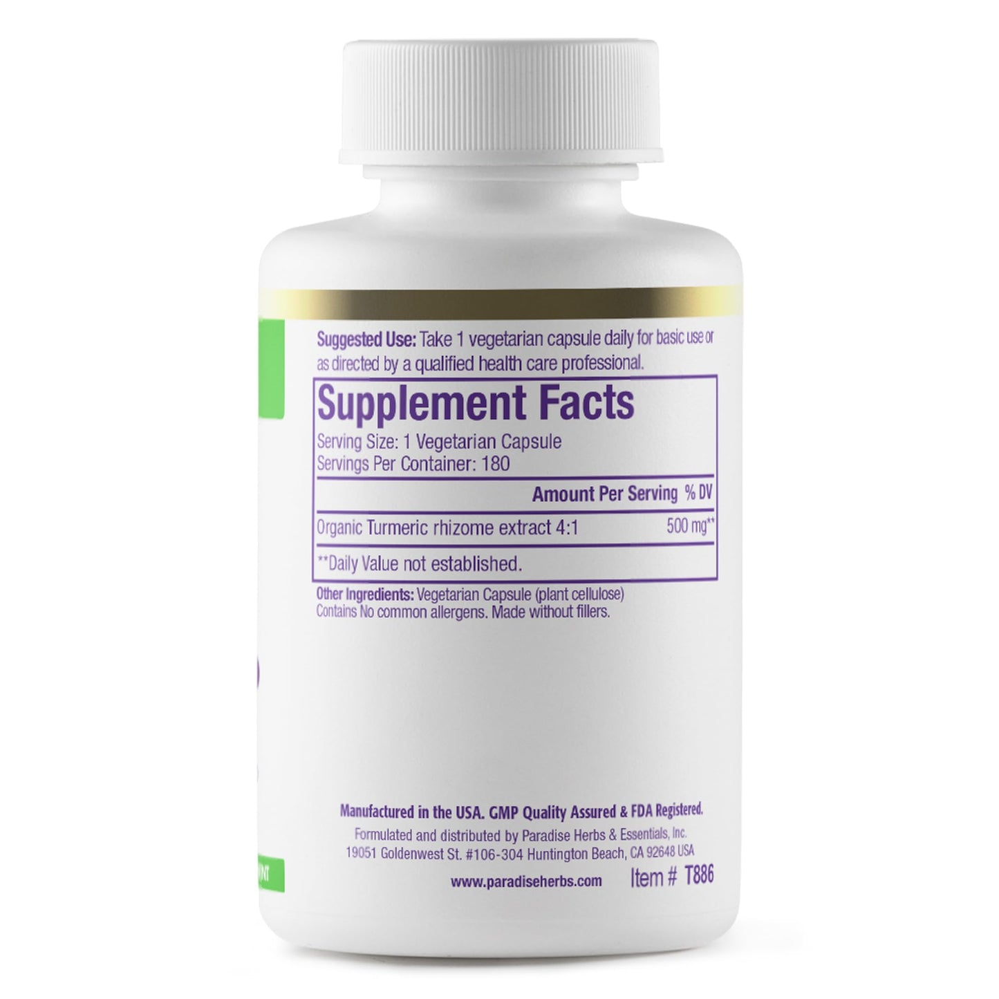 Paradise Organic Turmeric Rhizome 4:1 Extract, Active Whole Spectrum Extract, Super Potent, Ultra Pure, Vegan, Non-GMO, Gluten Free, 90 Vegetarian Capsules
