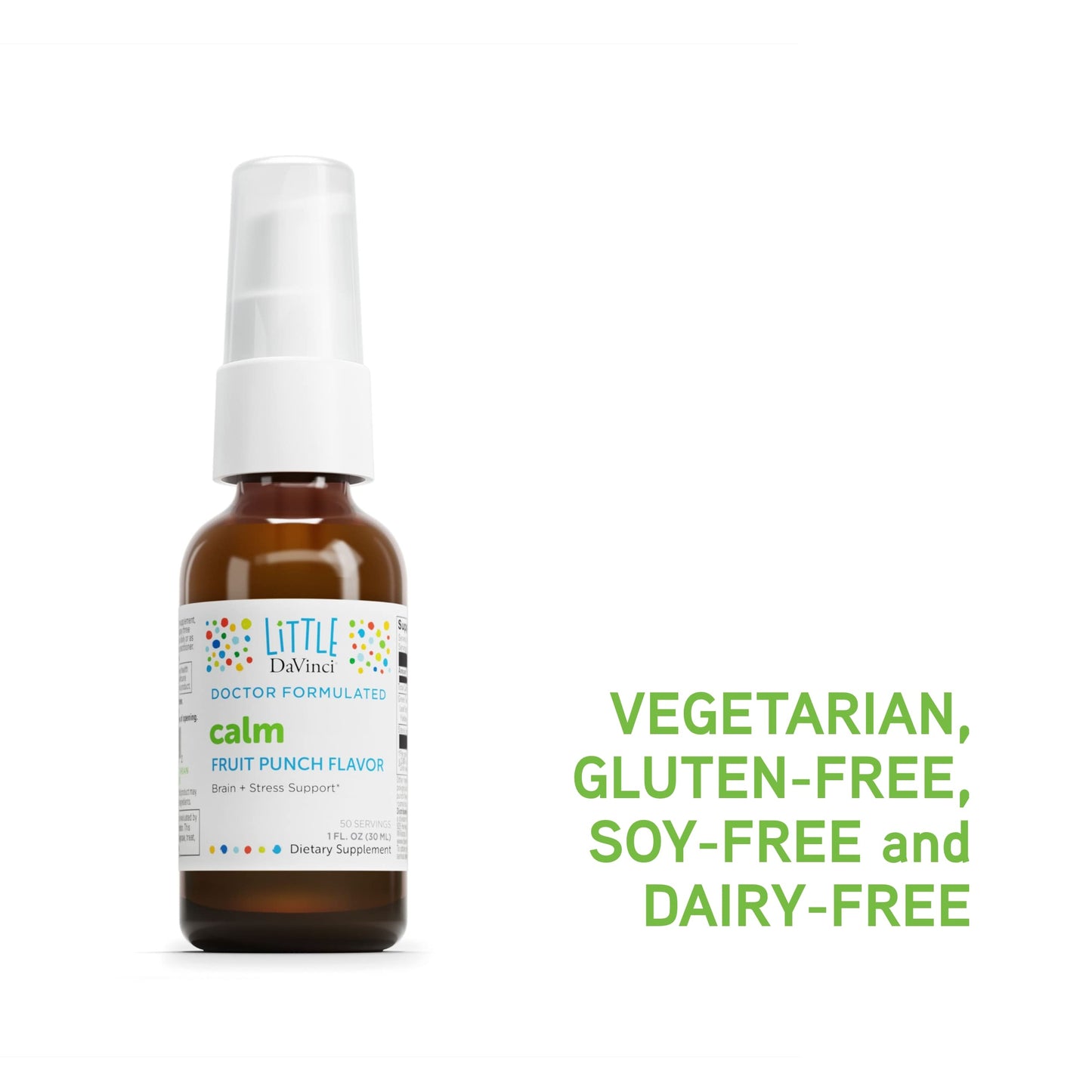 Pre-Order | Arrives in 5–10 Days – DAVINCI Calming Supplement for Kids - Supports Relaxation, Focus and Alertness - with Green Tea and Stevia Leaf Extract - Fruit Punch Flavor - 30 ml