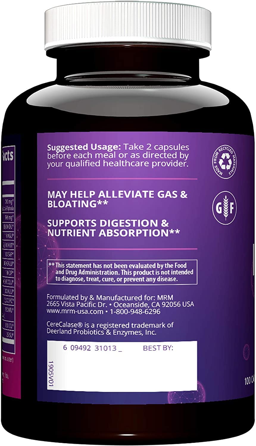 MRM Nutrition Digest-All ® | Digestive Enzymes | Improved Digestion and Absorption | Lactase + Amylase + Lipase| May Help with Bloating and Gas| 100% Vegetarian | Gluten-Free | 50 Servings