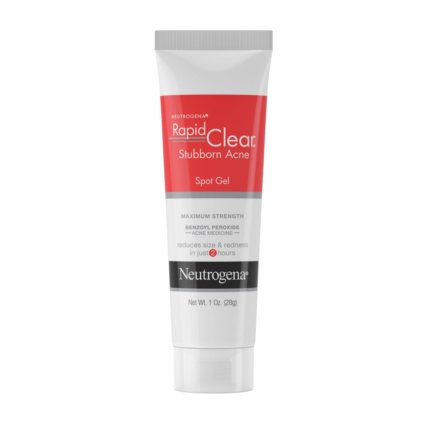 Neutrogena Rapid Clear Stubborn Acne Spot Treatment Gel, Maximum Strength 10% Benzoyl Peroxide Treatment Medication for Acne Prone Skin, Pimple Cream Reduces Size & Redness in 2 Hours, 1 oz