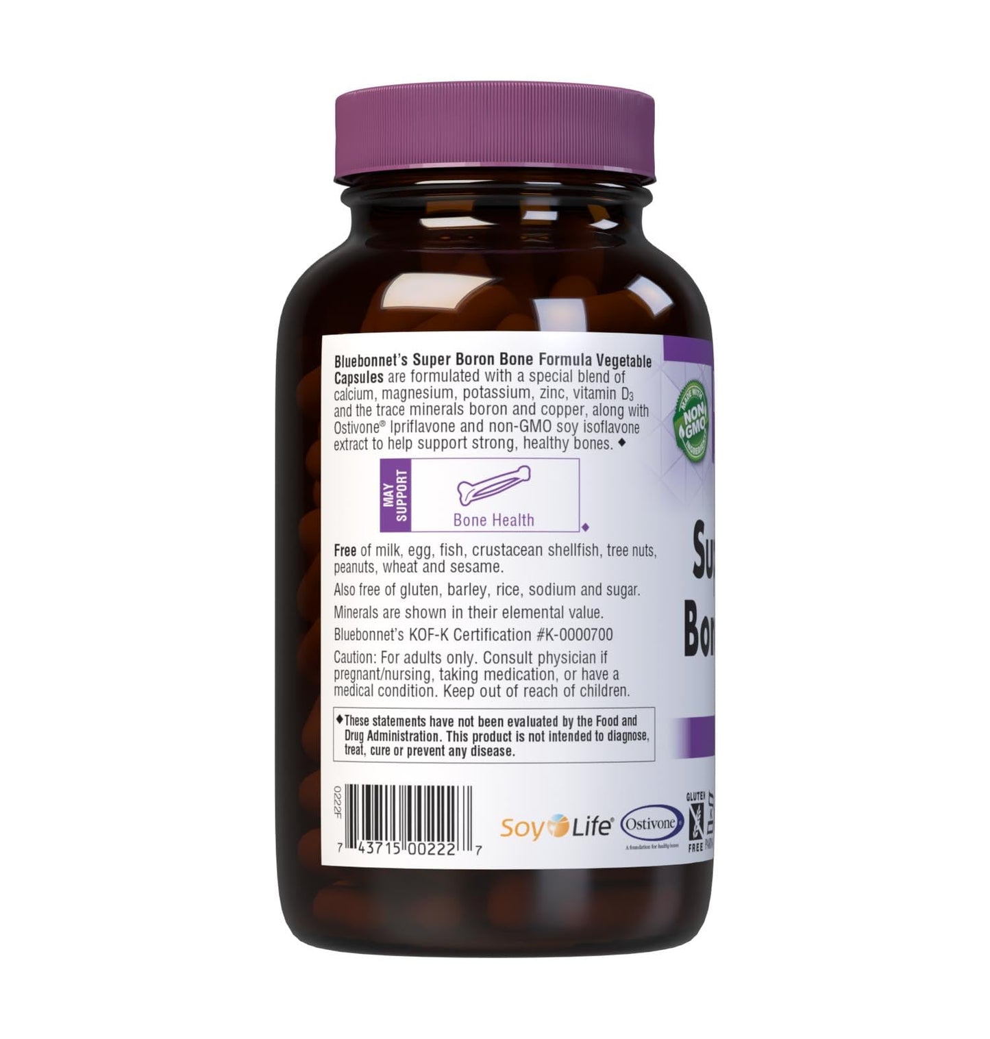 BlueBonnet Super Boron Bone Formula Vegetarian Capsules, 240 Count, White (743715002227)