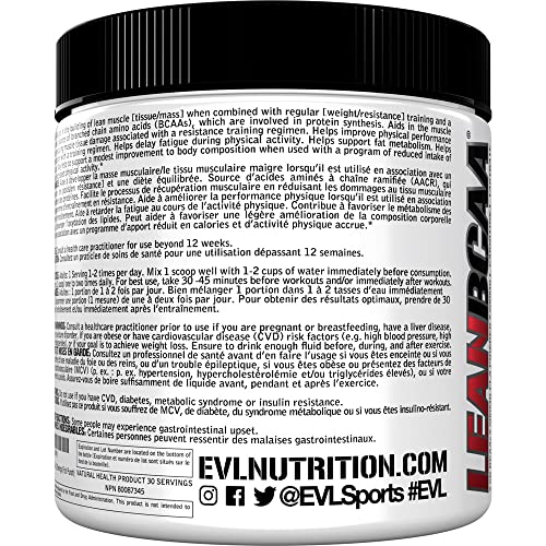 Lean BCAA Powder Workout Drink - Evlution Nutrition BCAA Pre Workout Powder for Long Lasting Energy and Shredded Lean Muscle Mass plus Post Workout Recovery & Body Toning Support - Fruit Punch