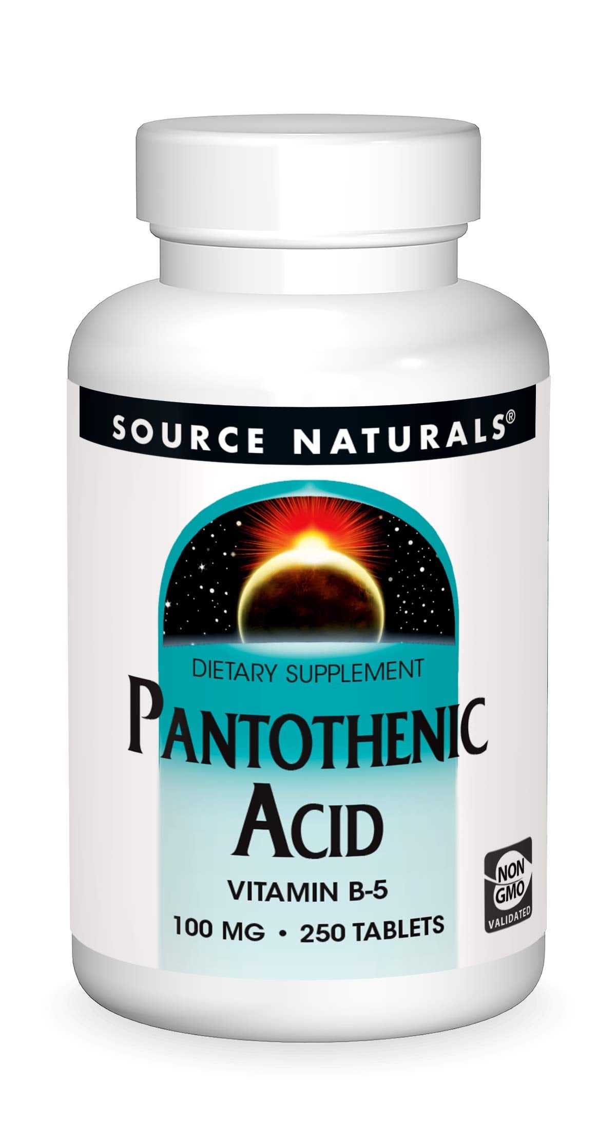 Pre-Order | Arrives in 5–10 Days – Source Naturals Pantothenic Acid 100 mg Vitamin B-5 Dietary Supplement - 250 Tablets
