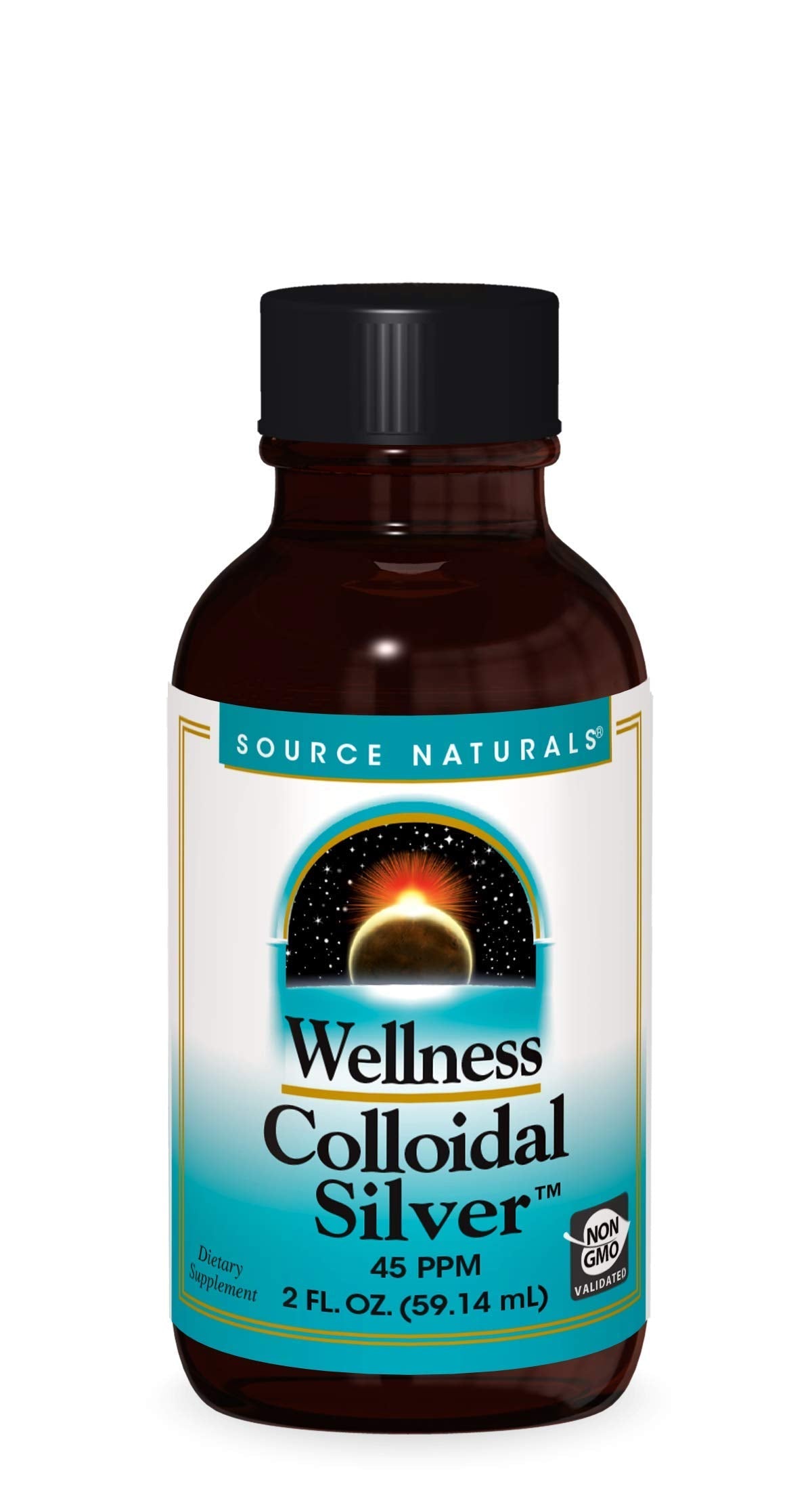 Source Naturals Wellness Colloidal Silver 45 ppm, Supports Physical Well Being* - 2 Fluid oz