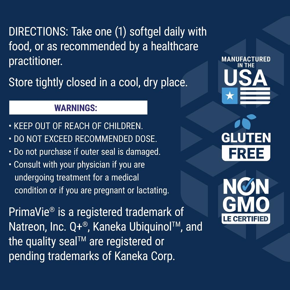 Life Extension Super Ubiquinol CoQ10 with Enhanced Mitochondrial Support, ubiquinol CoQ10, shilajit, potent heart health & cellular energy production support, ultra-absorbable, gluten-free, 60 softgel
