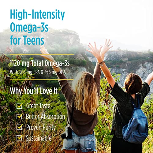 Pre-Order | Arrives in 5–10 Days – Nordic Naturals Ultimate Omega 2X Teen, Strawberry - 60 Mini Soft Gels - 1120 mg Total Omega-3s with EPA & DHA - Brain Health, Positive Mood, Social Development, Learning - Non-GMO - 30 Servings