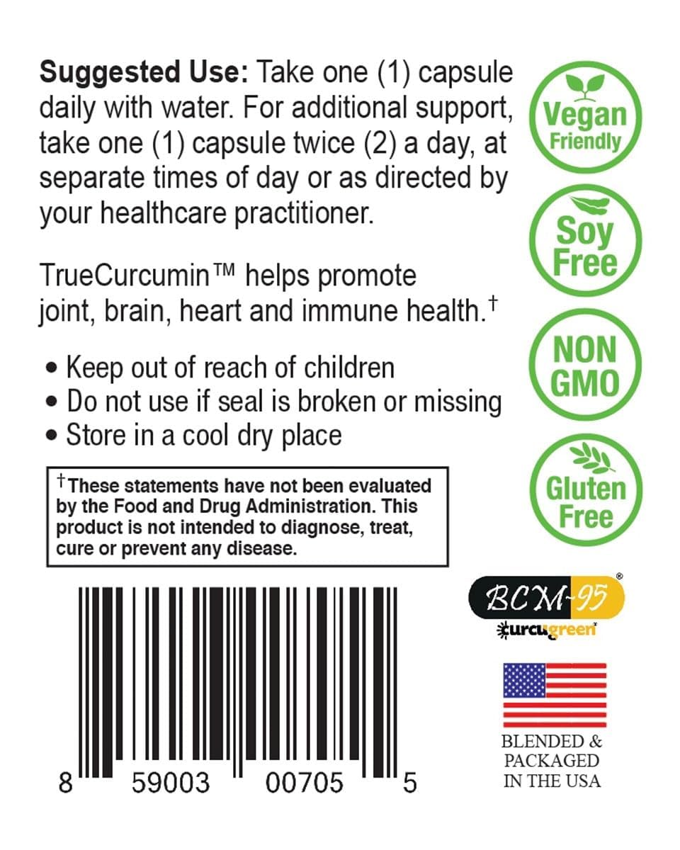 NatureCity True-Curcumin Turmeric Supplement | Non-GMO Tumeric and Curcumin 500mg Curcuma Capsules Vitamin Supplements | Up to 700% Increase in Absorption (30 Day Supply) | Supports Joints