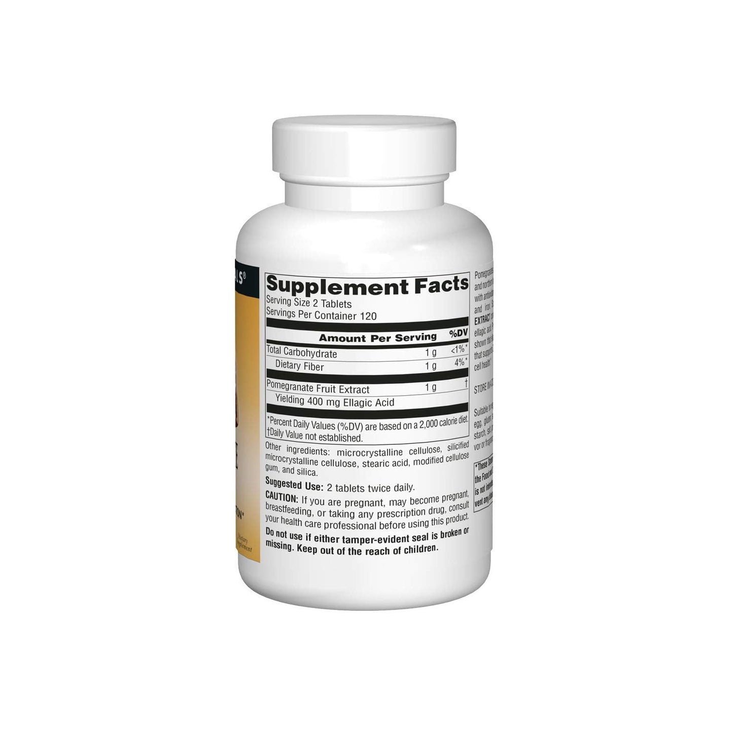 Pre-Order | Arrives in 5–10 Days – Source Naturals Pomegranate Extract, Antioxidant and DNA Health*, 500 mg | Vegetarian Friendly Pomegranate Fruit Extract Yielding 400 mg Ellagic Acid & Dietary Fiber - 240 Tablets