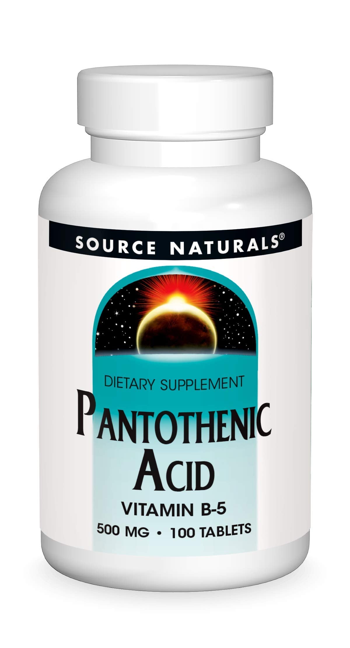 Pre-Order | Arrives in 5–10 Days – Source Naturals Pantothenic Acid 500 mg Vitamin B-5 Dietary Supplement - 100 Tablets