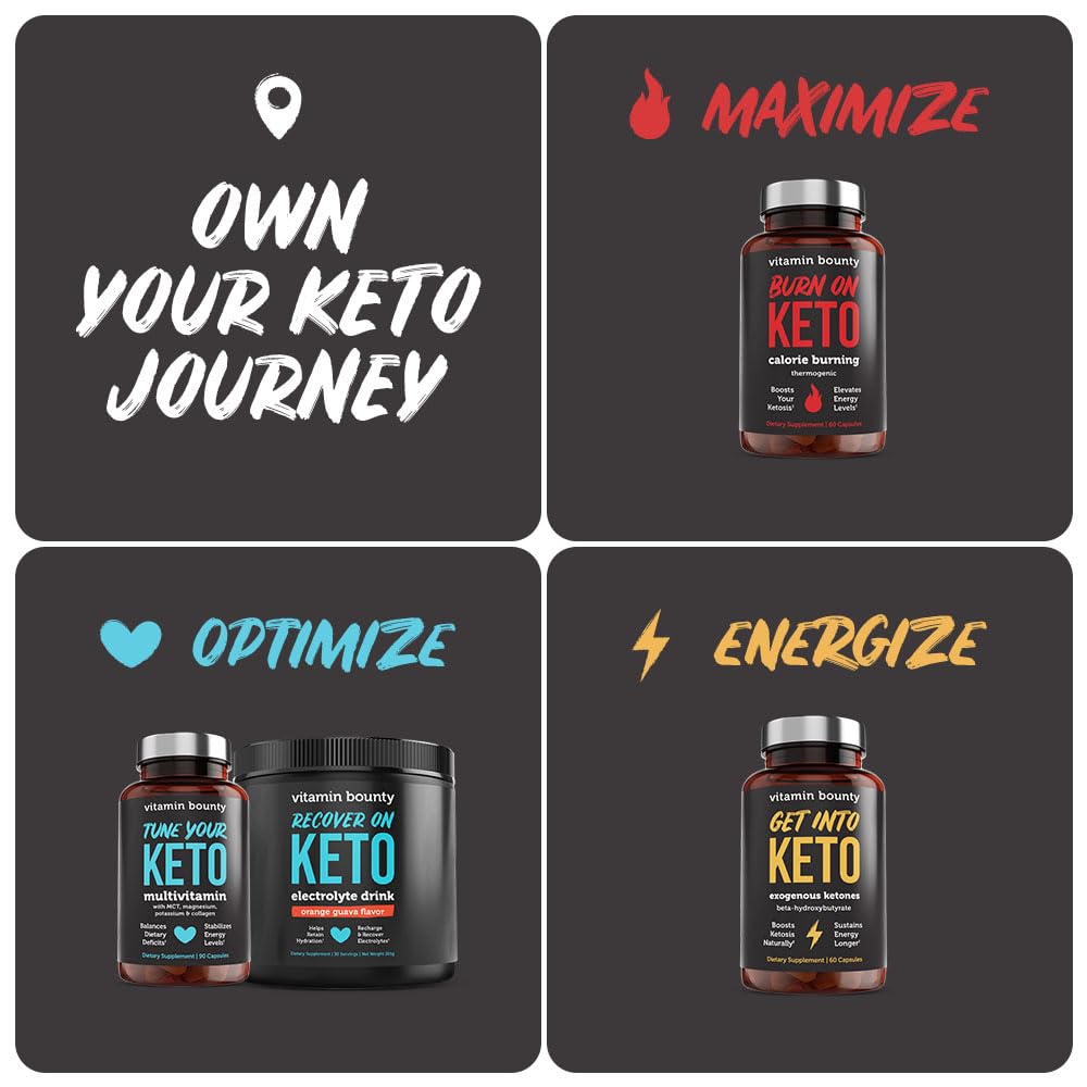 Vitamin Bounty Tune Your Keto Multivitamin – Keto-Specific Nutritional Support with Magnesium, Potassium, and MCT for Energy, Cramp Relief, and Nutrient Optimization, GLP-1 Support - 90 Capsules