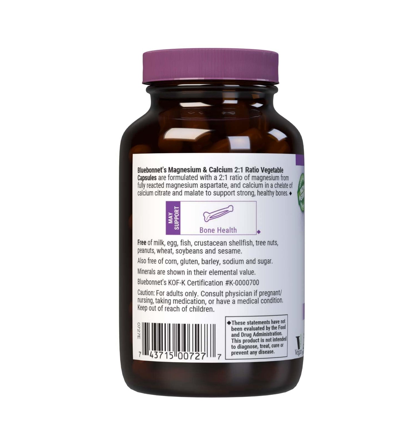 Pre-Order | Arrives in 5–10 Days – Bluebonnet Nutrition Magnesium & Calcium 2:1 Ratio, Bone Health*, Non-GMO, Vegan, Kosher Certified, Gluten-Free, Soy-Free, Dairy-Free, 90 Vegetable Capsules, 30 Servings
