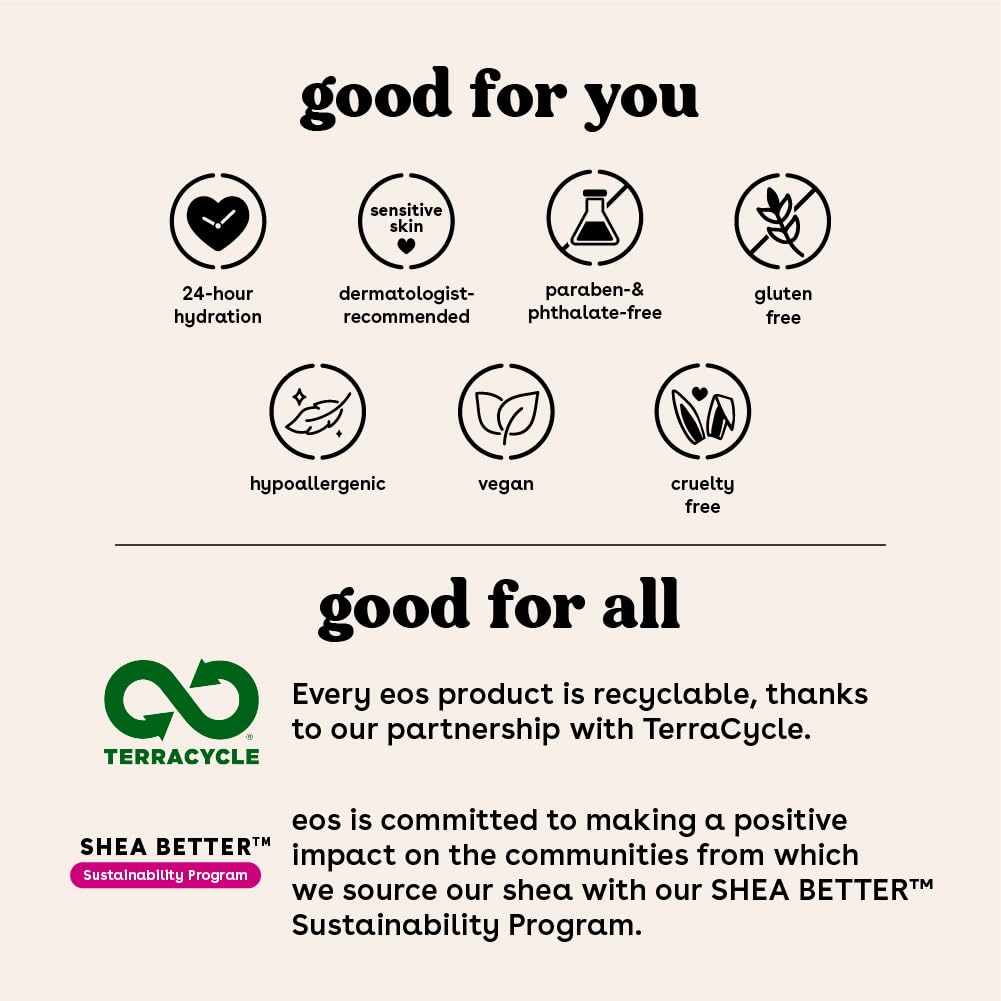 Pre-Order | Arrives in 5–10 Days – eos Shea Better Body Lotion- Jasmine Peach, 24-Hour Moisture Skin Care, Lightweight & Non-Greasy, Made with Natural Shea, Vegan, 16 fl oz