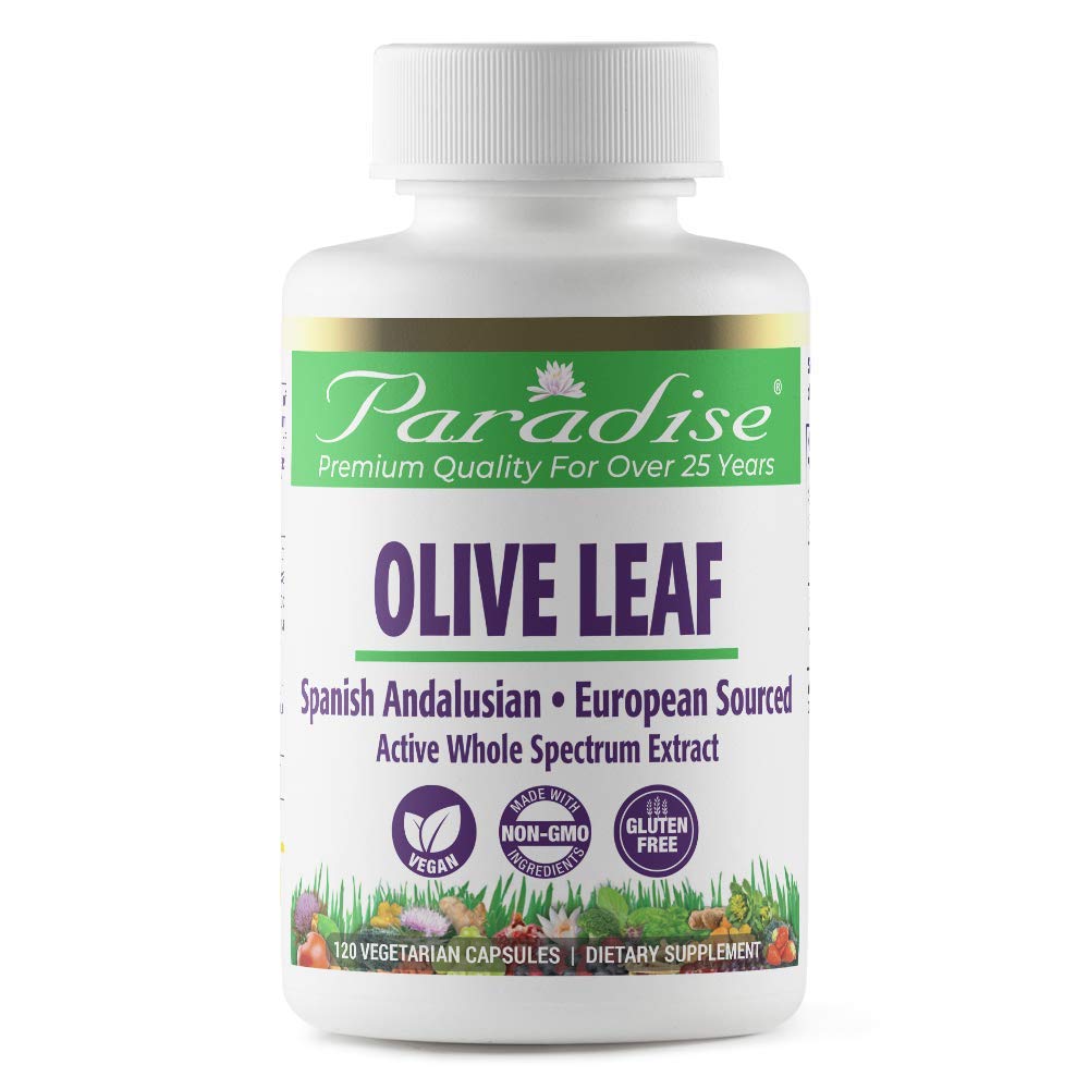Paradise Herbs Olive Leaf Extract from Spanish Andalusian Olive Trees, Super Potent, Ultra Pure, Non-GMO, Vegan, Gluten Free, 120 Vegetarian Capsules