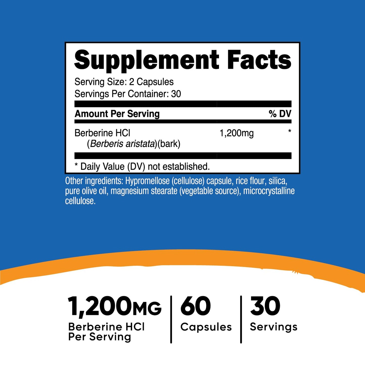 Nutricost Berberine HCl 1200mg , 60 Vegetarian Capsules - Gluten Free & Non-GMO