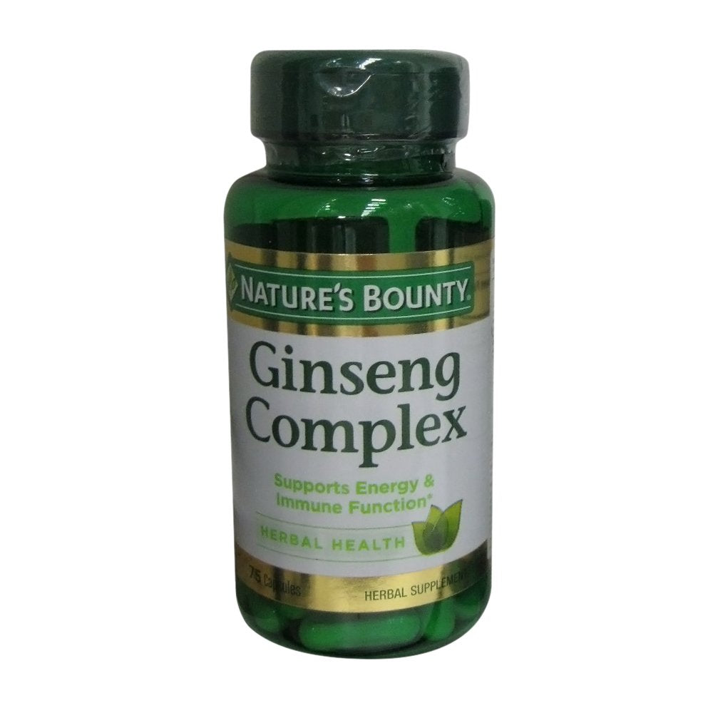 Nature's Bounty Ginseng Complex, Supports Vitality & Immune Function, 75 Capsules