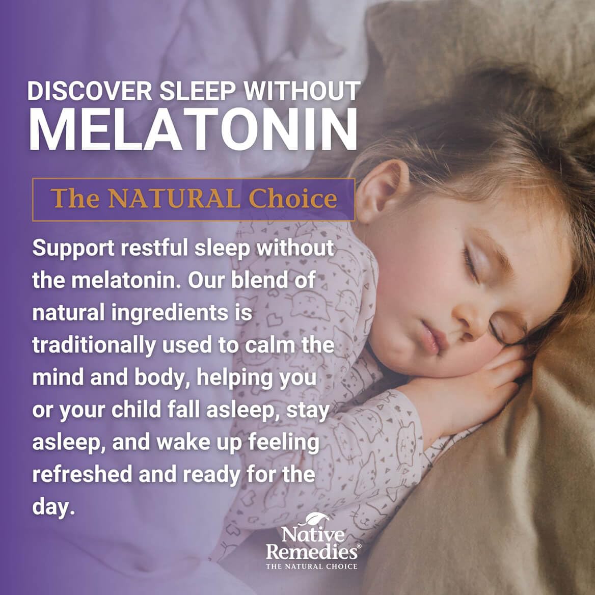 Native Remedies Melatonin-Free Sleep Gummies – Sugar-Free Herbal Formula with GABA, Magnesium, L-Theanine & Valerian – Sleep Aid Natural Support for Adults - 60 Calm Gummy Vitamins
