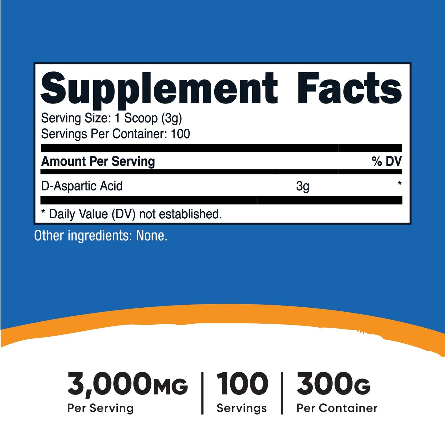 Nutricost D-Aspartic Acid (DAA) Powder 300G - Pure D Aspartic Acid