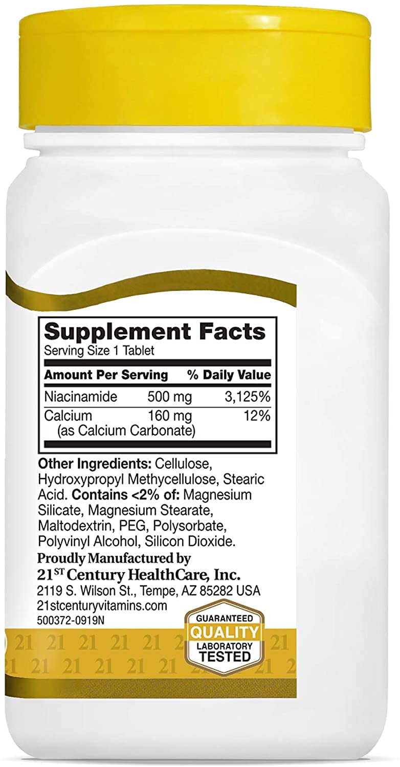 21st Century Niacin 500 Mg Flush Free Capsules, 110-Count (Pack of 3)