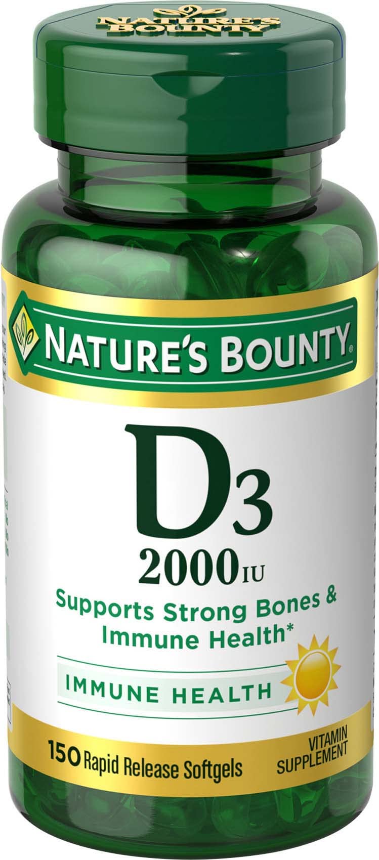 Nature's Bounty Vitamin D, Supports Immune Health & Bone Health & Vitamin B12 1000mcg, Supports Energy Metabolism and Nervous System Health, Vitamin Supplement, 100 Tablets