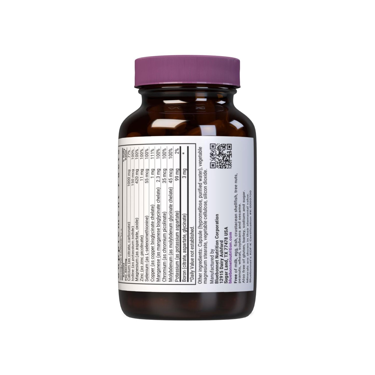 Bluebonnet Multi Mineral Plus Boron Vegetarian Capsules without Iron,White 90 Count