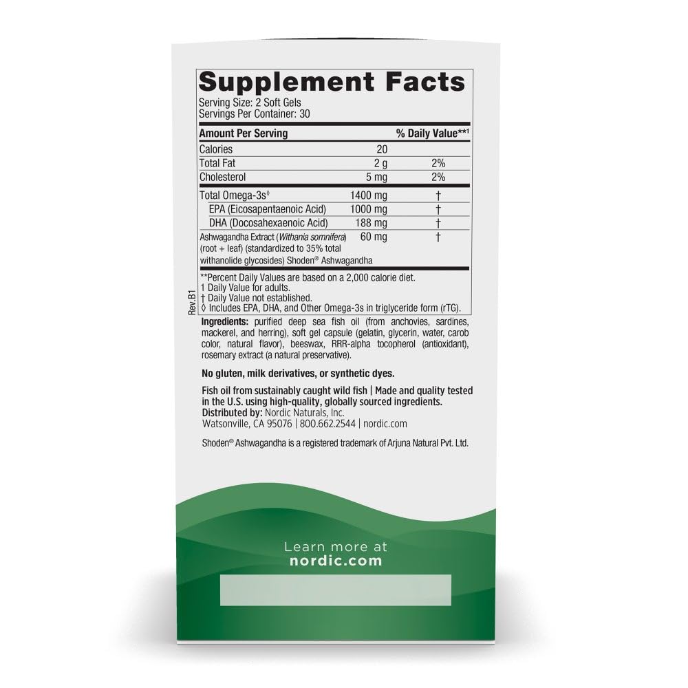 Pre-Order | Arrives in 5–10 Days – Nordic Naturals Mood Support Omega Blend - Unflavored - 60 Soft Gels - 1400 mg Omega-3 Supplement with EPA & DHA - Promotes Balanced Mood and Serenity - Non-GMO - 30 Servings