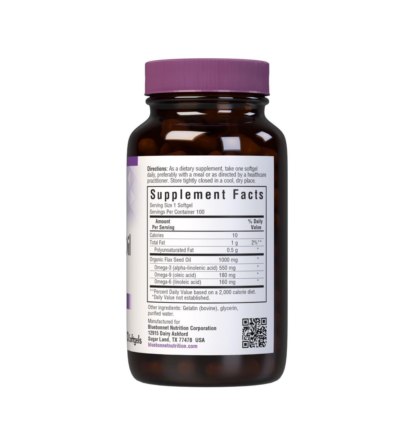 BlueBonnet Flaxseed Oil Softgels, 1000 mg, 100 Count