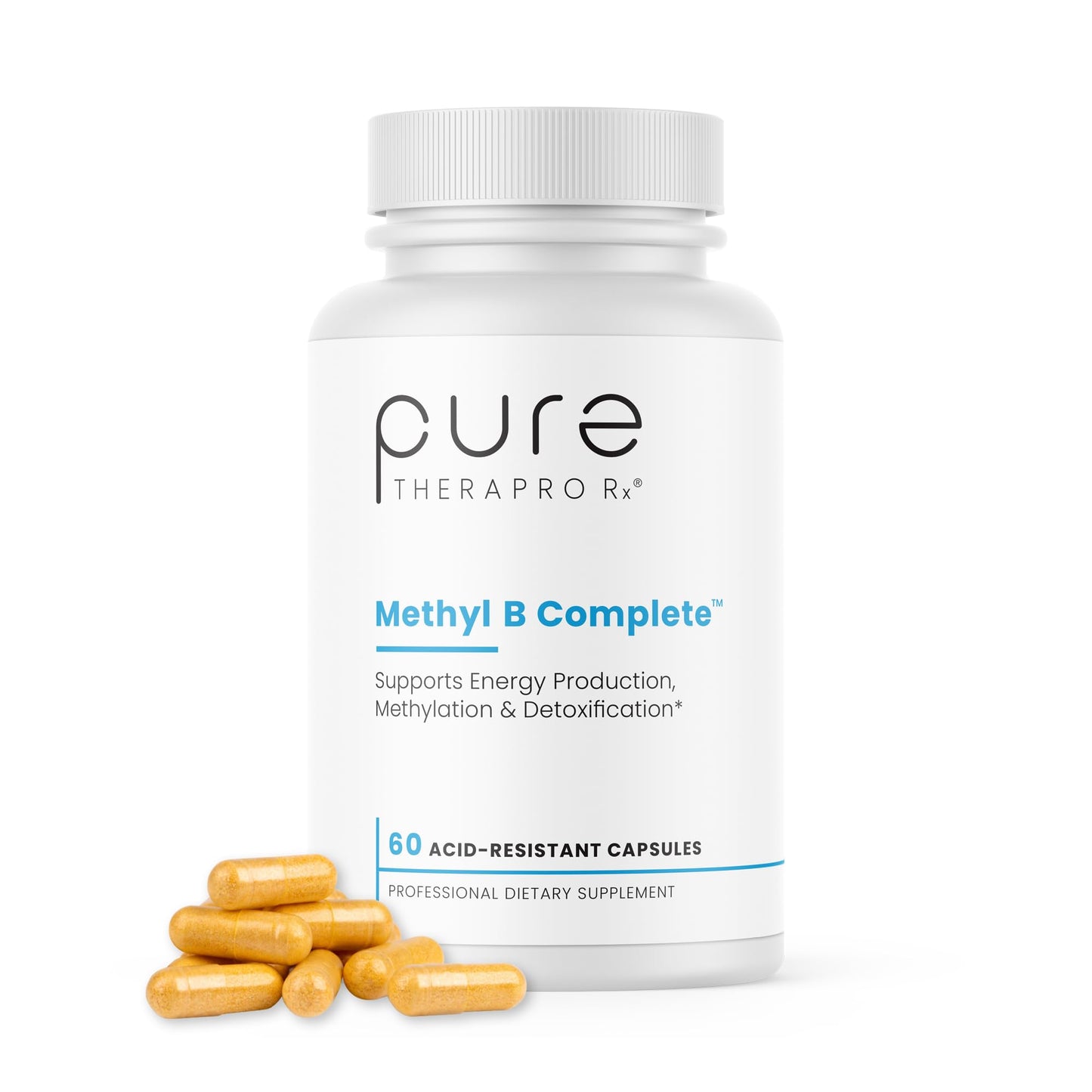 Methyl B Complete - 60 Vegetable Capsules | Optimal Methylation Support Supplement with Quatrefolic 5-MTHF (Active folate), Methylcobalamin (Active B12), B2, B6, and TMG | Pharmaceutical Grade