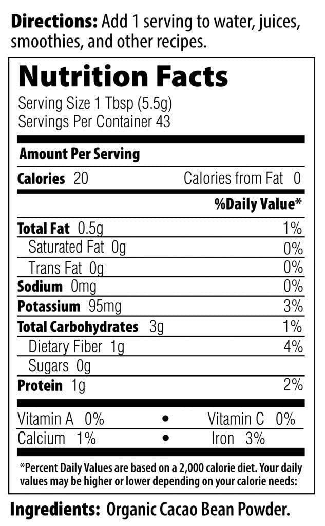 MRM Nutrition Organic Fermented Cacao Powder | Superfood | Antioxidant-rich | Gluten free + vegan | 43 servings