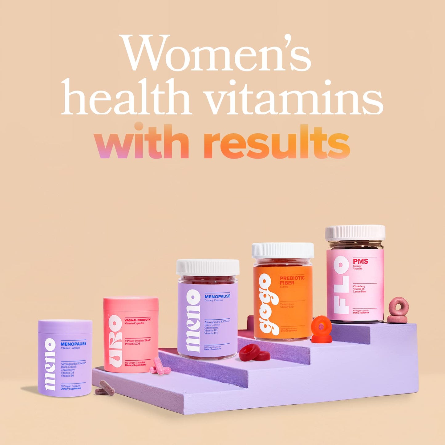 O Positiv MENO Gummies for Menopause, 30 Servings (Pack of 3) - Hormone-Free Supplements for Women with Black Cohosh & Ashwagandha KSM-66 - Helps Alleviate Hot Flashes, Night Sweats, & Mood Swings