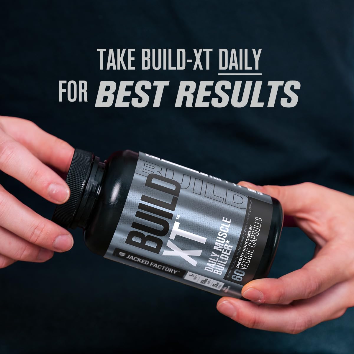 Jacked Factory Androsurge Estrogen Blocker & Testosterone Booster for Men (60 Capsules) & Build-XT Daily Muscle Builder & Performance Enhancer (60 Capsules)