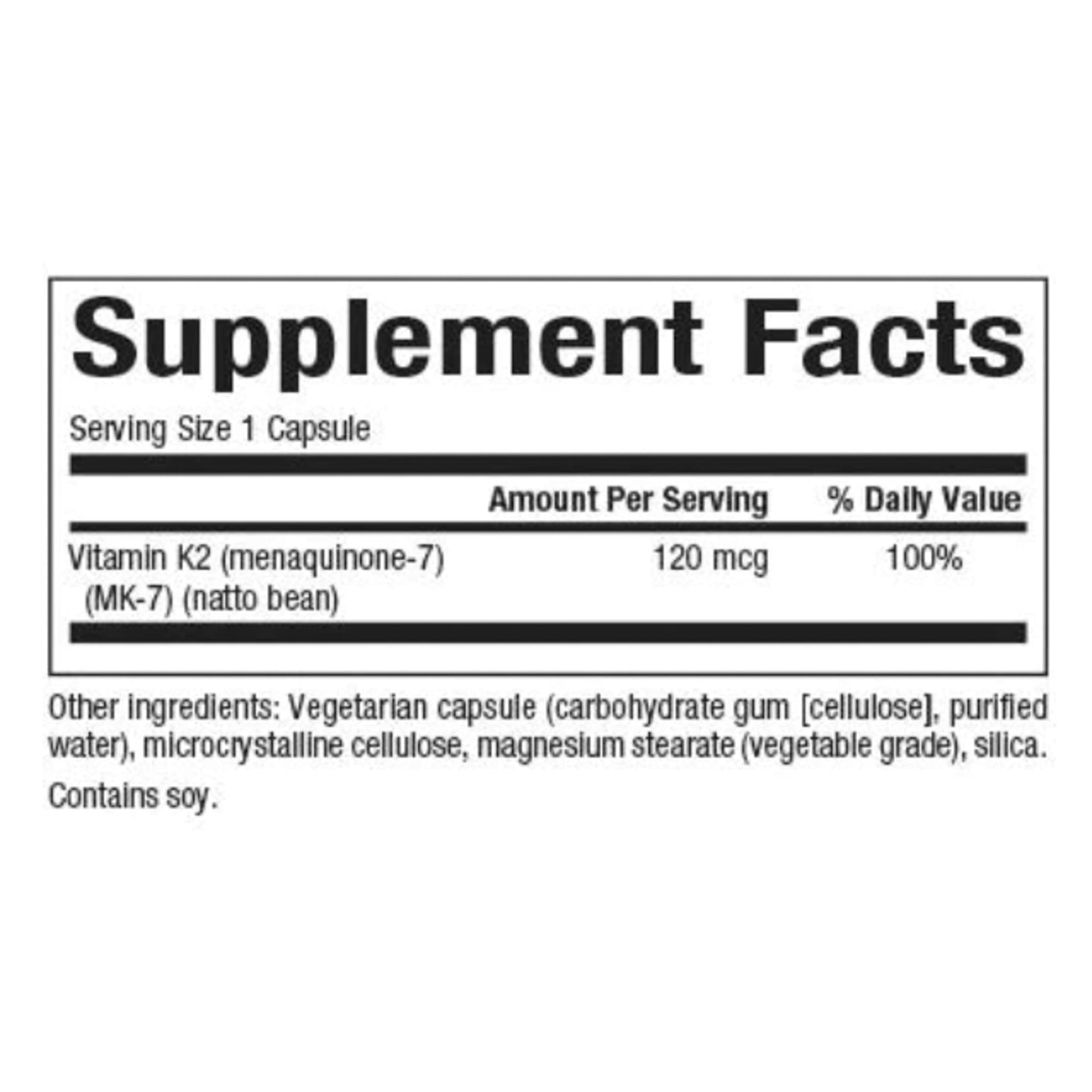 Natural Factors, Vitamin K2 120 mcg, Supports Bone and Vascular Health, 60 Capsules