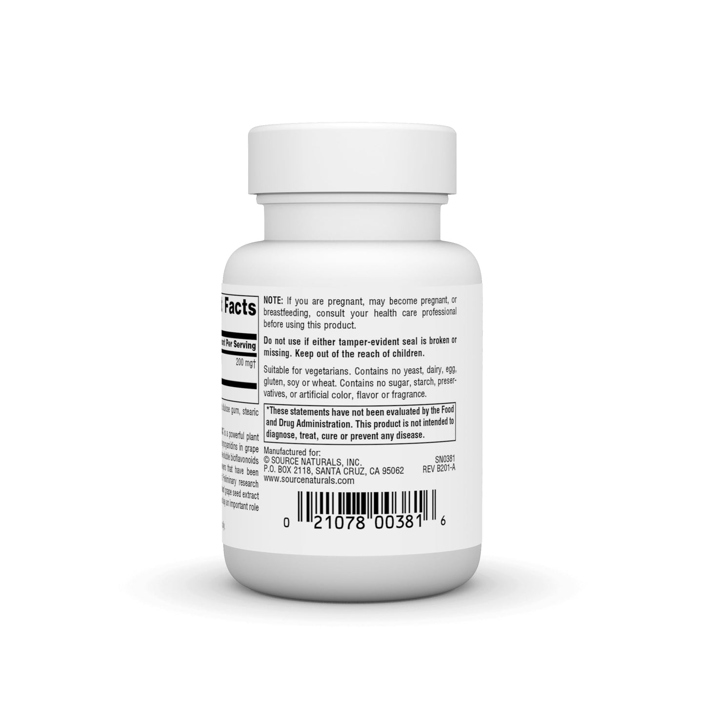 Pre-Order | Arrives in 5–10 Days – Source Naturals Grape Seed Extract, Proanthodyn 200 mg Antioxidant Protection & Supports Healthy Aging Brain - 60 Tablets