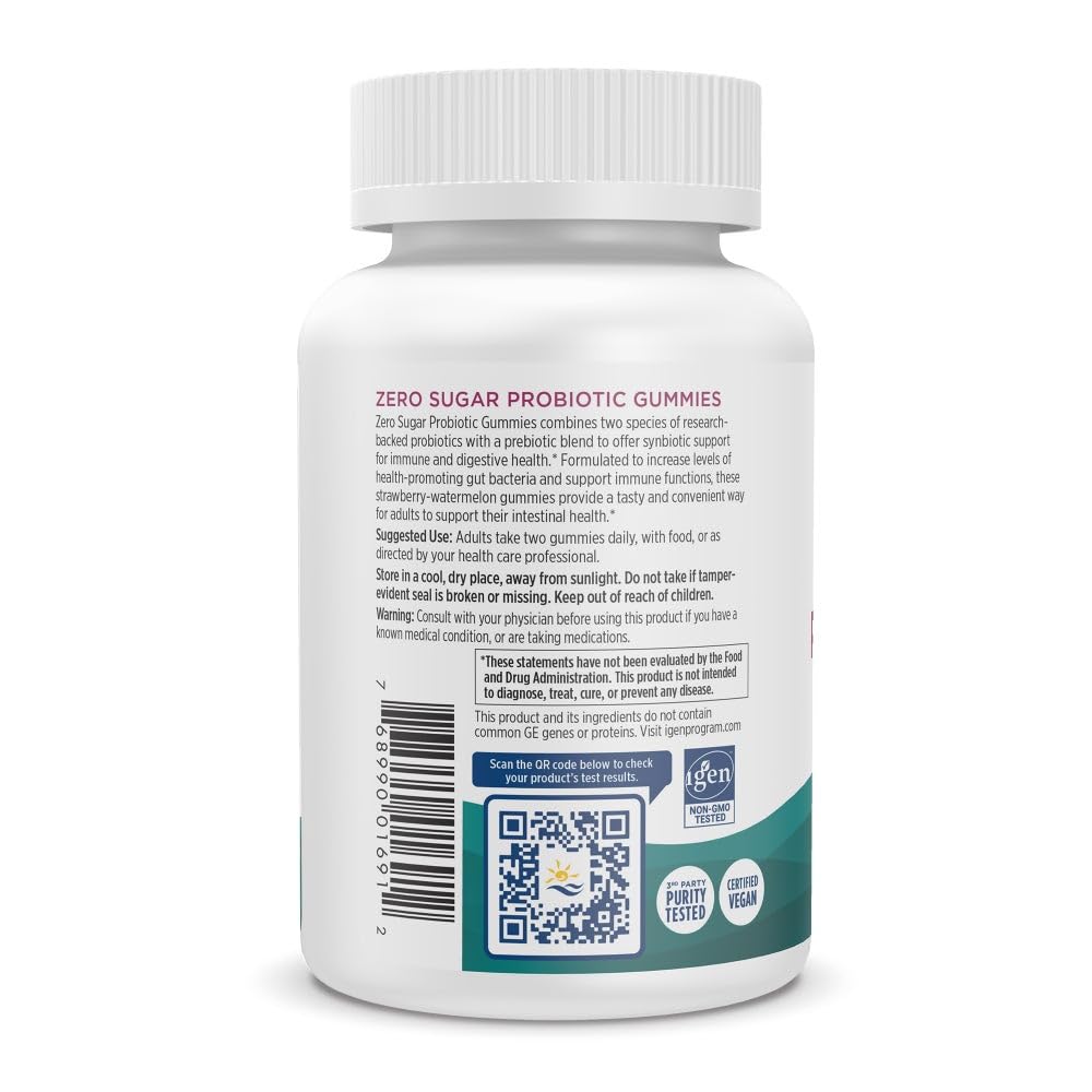 Pre-Order | Arrives in 5–10 Days – Nordic Naturals Zero Sugar Probiotic Gummies - Strawberry Watermelon Flavor - 40 Gummies - Supports Digestive Wellness & Immune Health - Non-GMO - Third Party Tested - Vegan - 20 Servings