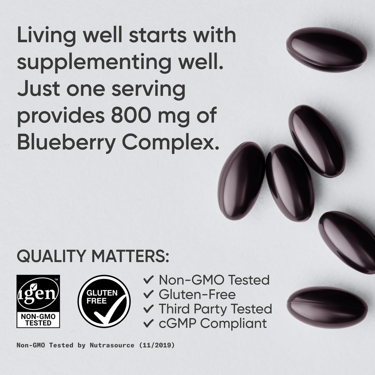 Sports Research Blueberry Capsules - Made from Organic Blueberries with Organic Extra Virgin Olive Oil - Non-GMO & Gluten Free - 60 Liquid Softgels