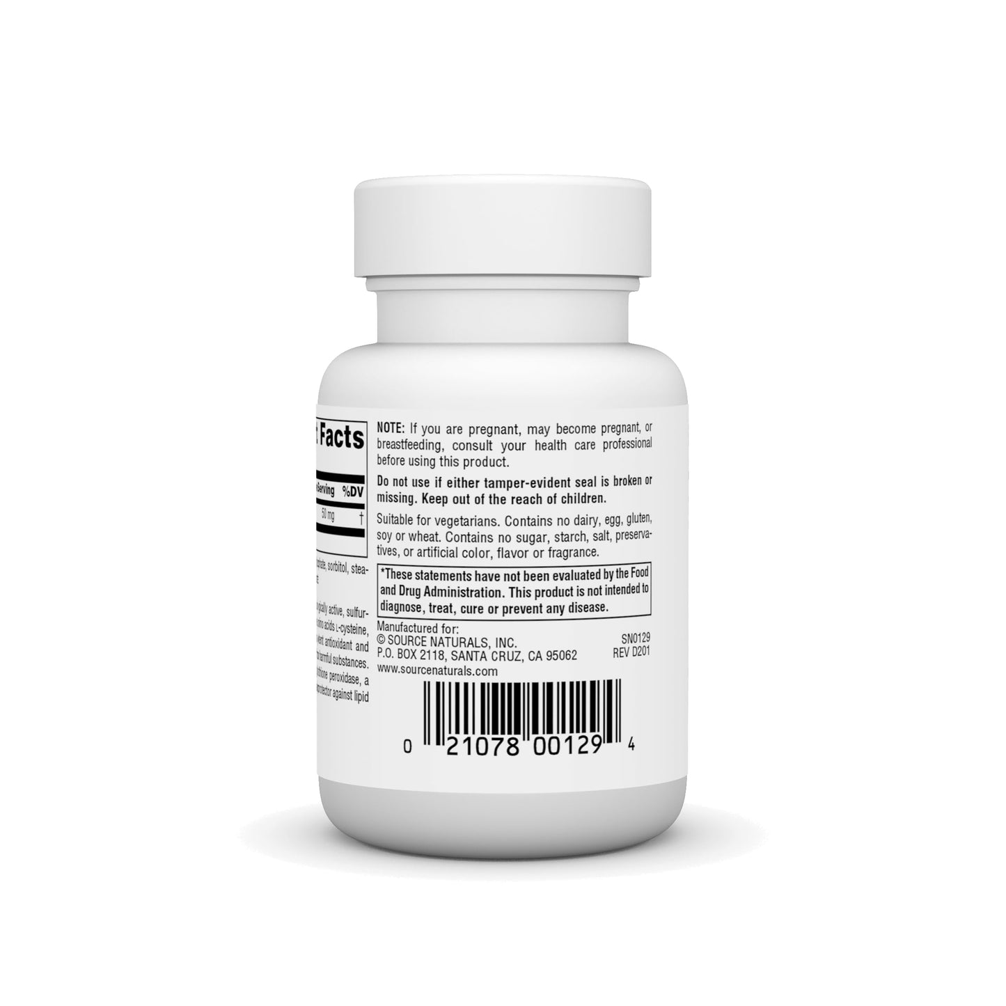 Pre-Order | Arrives in 5–10 Days – Source Naturals Glutathione, Supplement for Liver Support* - 50mg - 60 Tablets