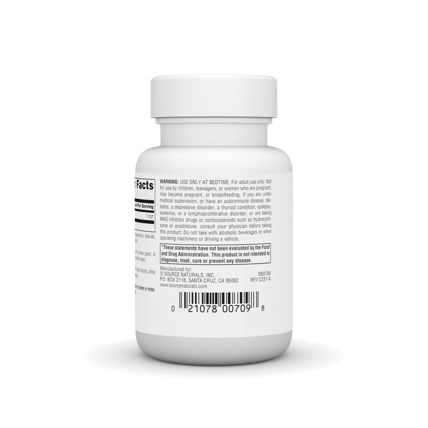 Pre-Order | Arrives in 5–10 Days – Source Naturals Melatonin 1 mg - 100 Peppermint Flavored Lozenges