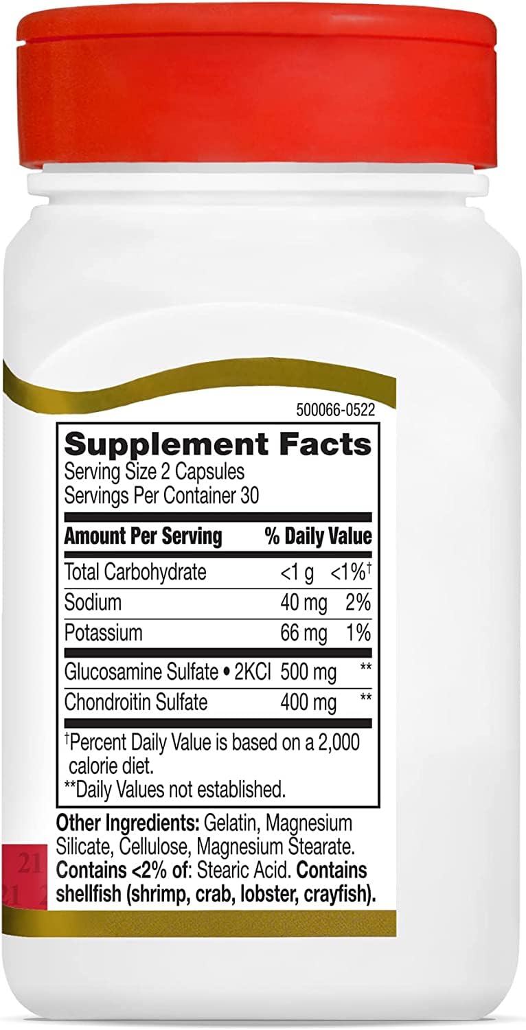 21st Century Glucosamine Chondroitin 250/200mg - Original Strength, 60 Count