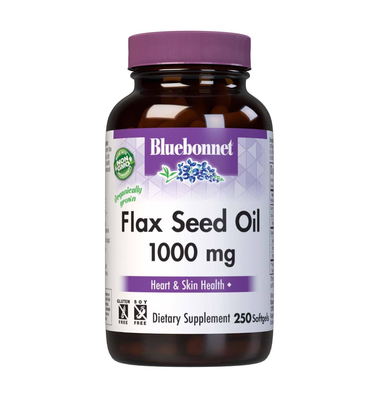 BlueBonnet Nutrition Flax Seed Oil Certified Organic 1000 mg, 250 Softgels