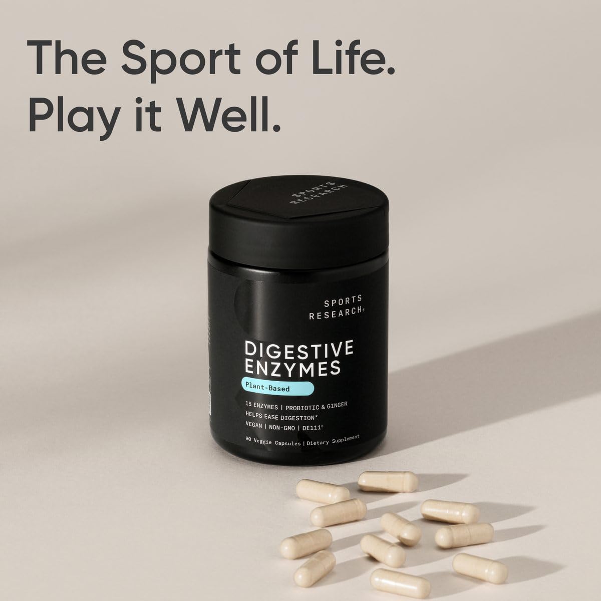 Sports Research Triple Strength Omega 3 EPA & DHA Fish Oil 1250mg Burpless Supplement (30 Softgels) and Digestive Enzymes with Probiotics & Ginger Plant Based Vegan Friendly (90 Veggie Capsules)
