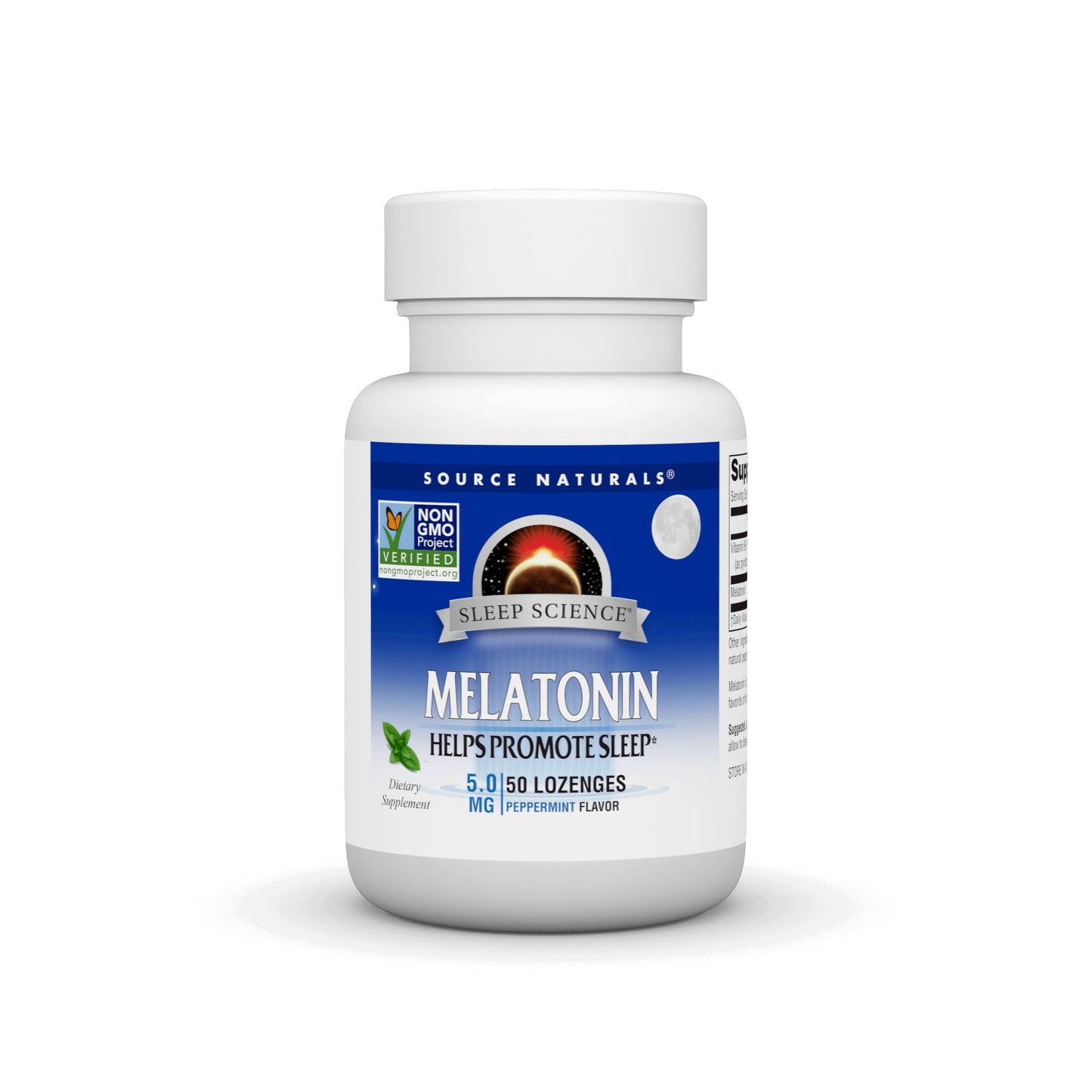 Pre-Order | Arrives in 5–10 Days – Source Naturals Melatonin 5 mg - 50 Peppermint Flavored Lozenges