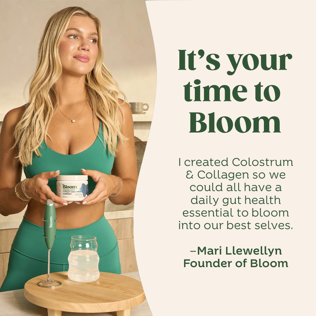 Pre-Order | Arrives in 5–10 Days –
Bloom Nutrition Bovine Colostrum Powder for Gut Health, Immune Support, Hair Growth & Beauty Supplement, Gluten Free, Sugar Free | Strawberries & Cream, 25 Servings