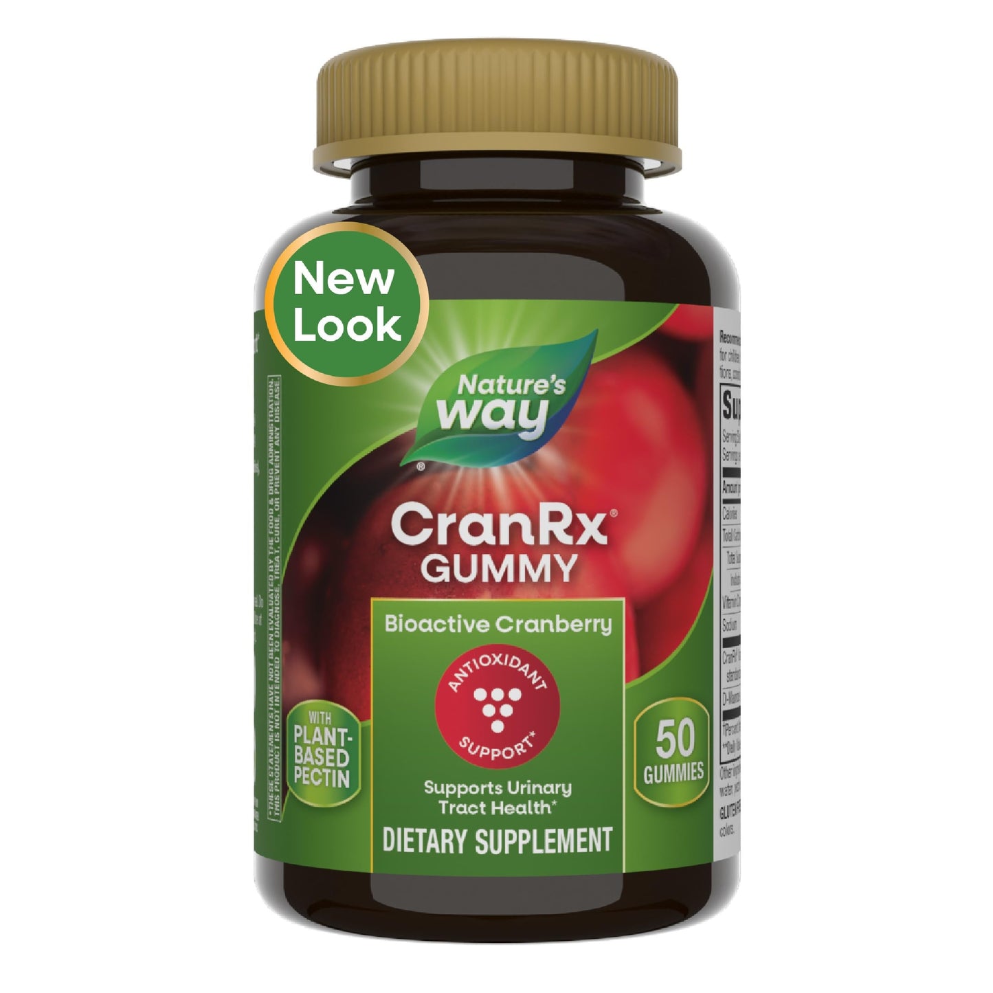 Nature's Way CranRx Cranberry Gummies, Urinary Tract Health Support*, 100% Whole Cranberry Fruit Concentrate with D-Mannose, Vitamin C, 50 Gummies (Packaging May Vary)
