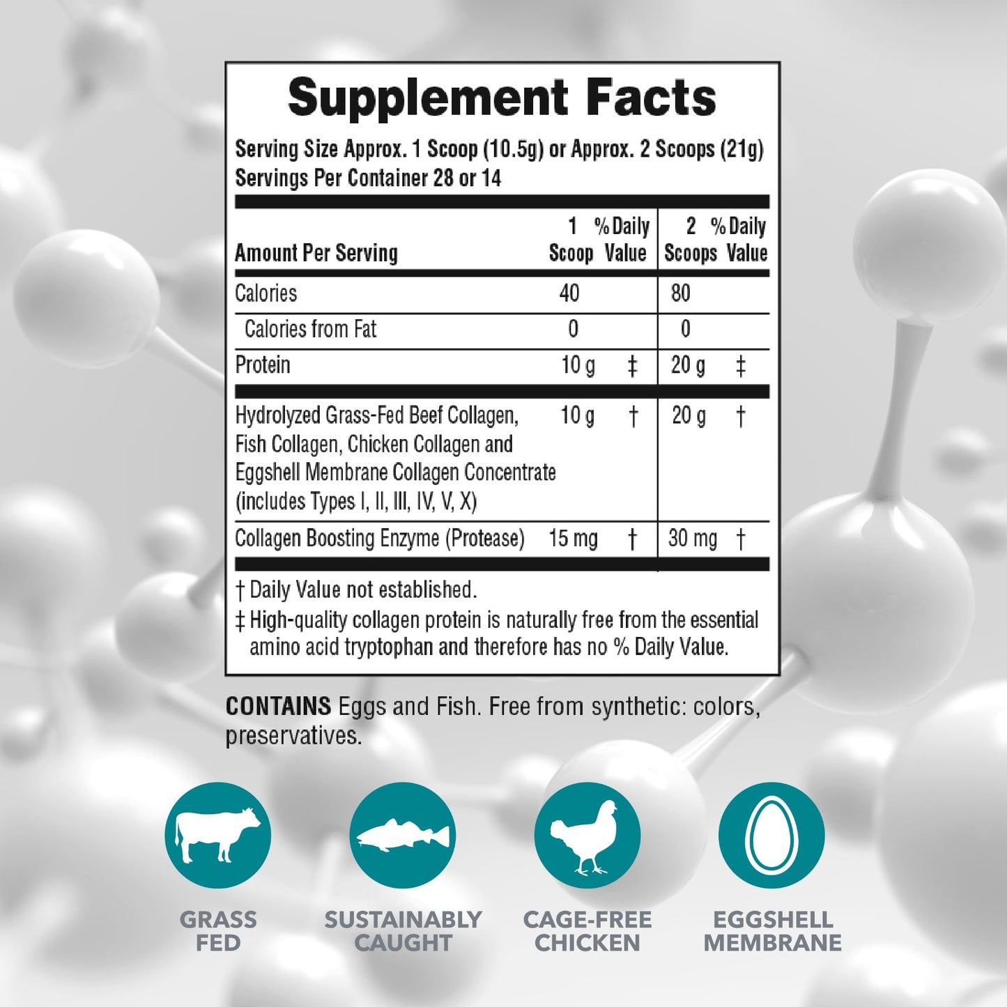 Natures Plus Collagen Peptides - 0.65 lbs Powder, Pack of 2 - Hair, Skin, Nail & Joint Health, Immune System Support - Non-GMO, Gluten Free - Up to 56 Total Servings