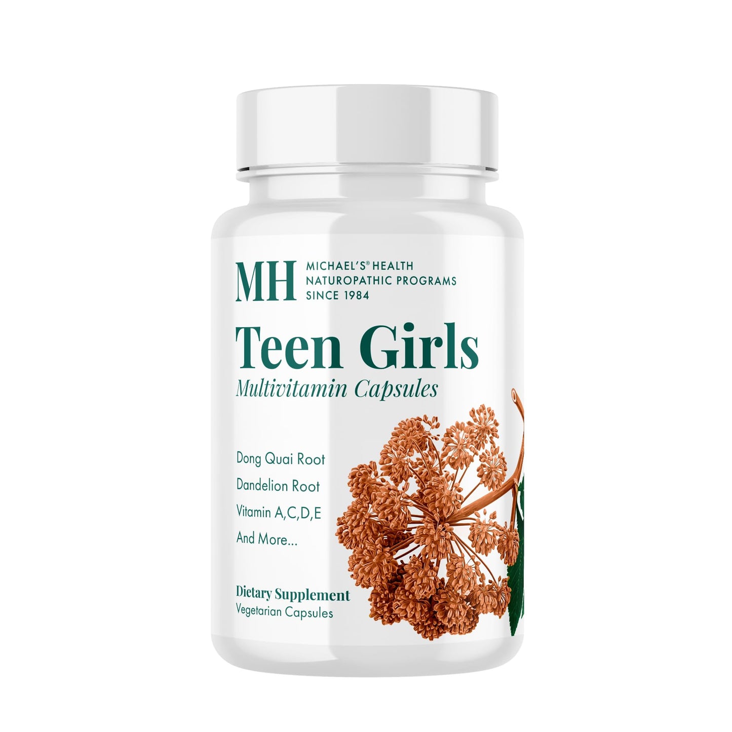 MICHAEL'S Health Naturopathic Programs Teen Girls Multivitamin - 120 Vegetarian Capsules - Nutrients for Healthy Growth & Development - Kosher - 60 Servings