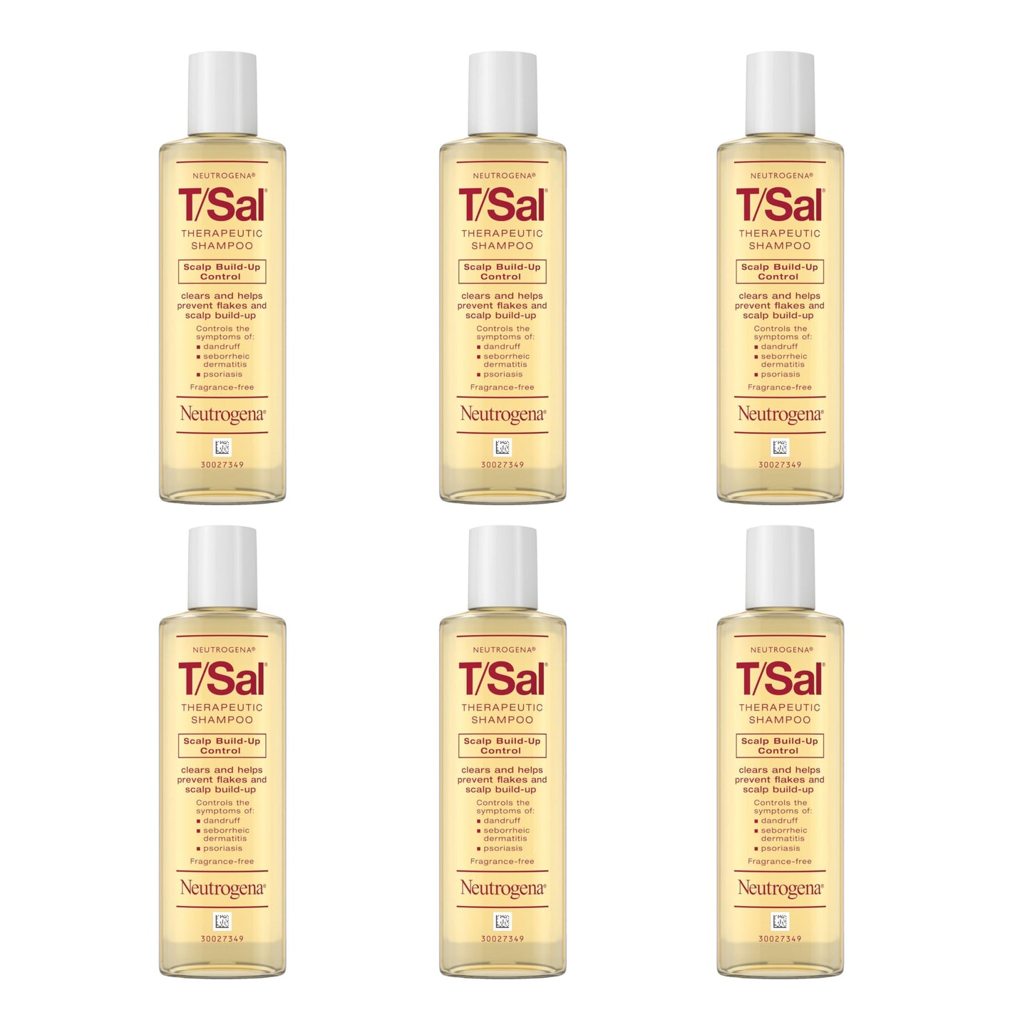 Neutrogena T/Sal Therapeutic Dandruff Shampoo, Scalp Build-Up Control, 3% Salicylic Acid, Scalp Psoriasis Treatment, Seborrheic Dermatitis Shampoo, Clears & Controls Flakes, Fragrance Free, 4.5 fl oz†