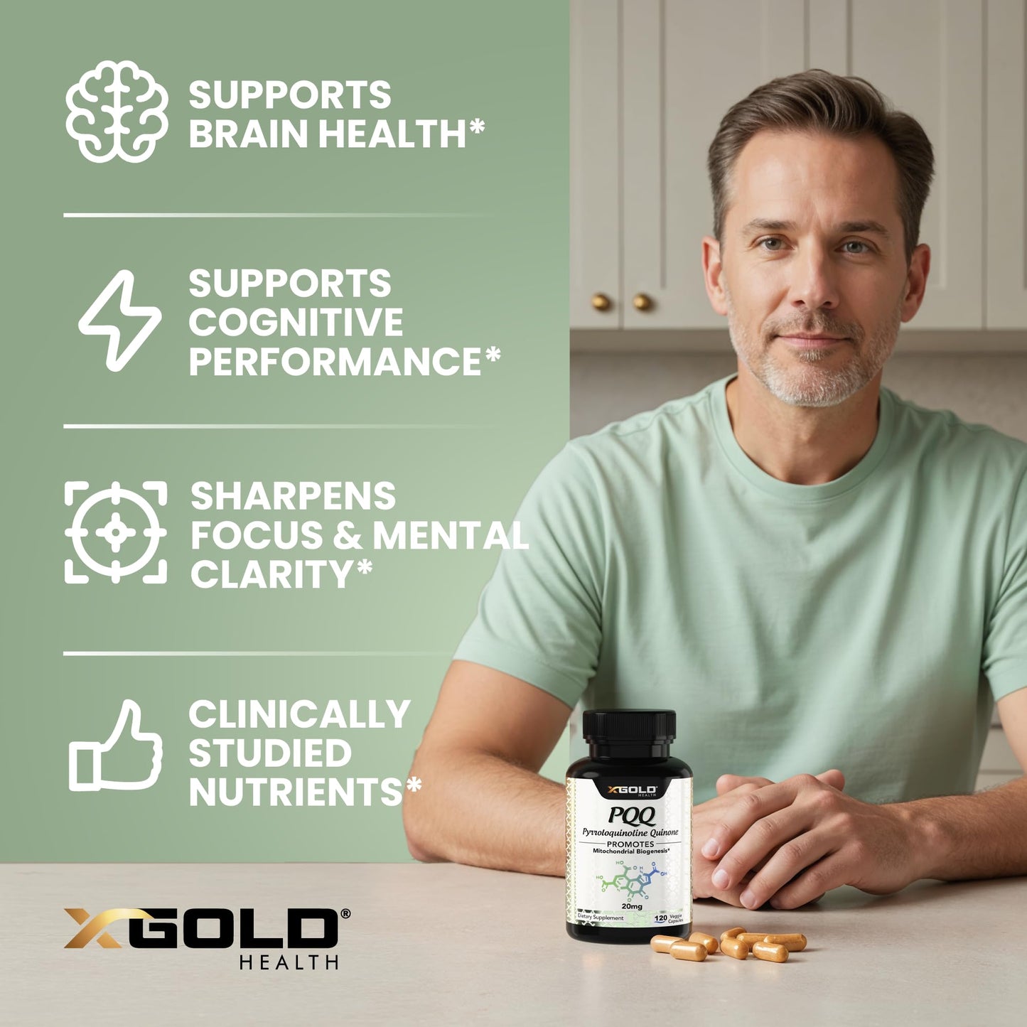 PQQ Supplement Veggie Capsules (Pyrroloquinoline Quinone), 99,7%+ Highly Purified - Promotes Mitochondrial Biogenesis, Energy Optimizer, Heart Health, Cognitive Function & Sleep Support (120 CT)