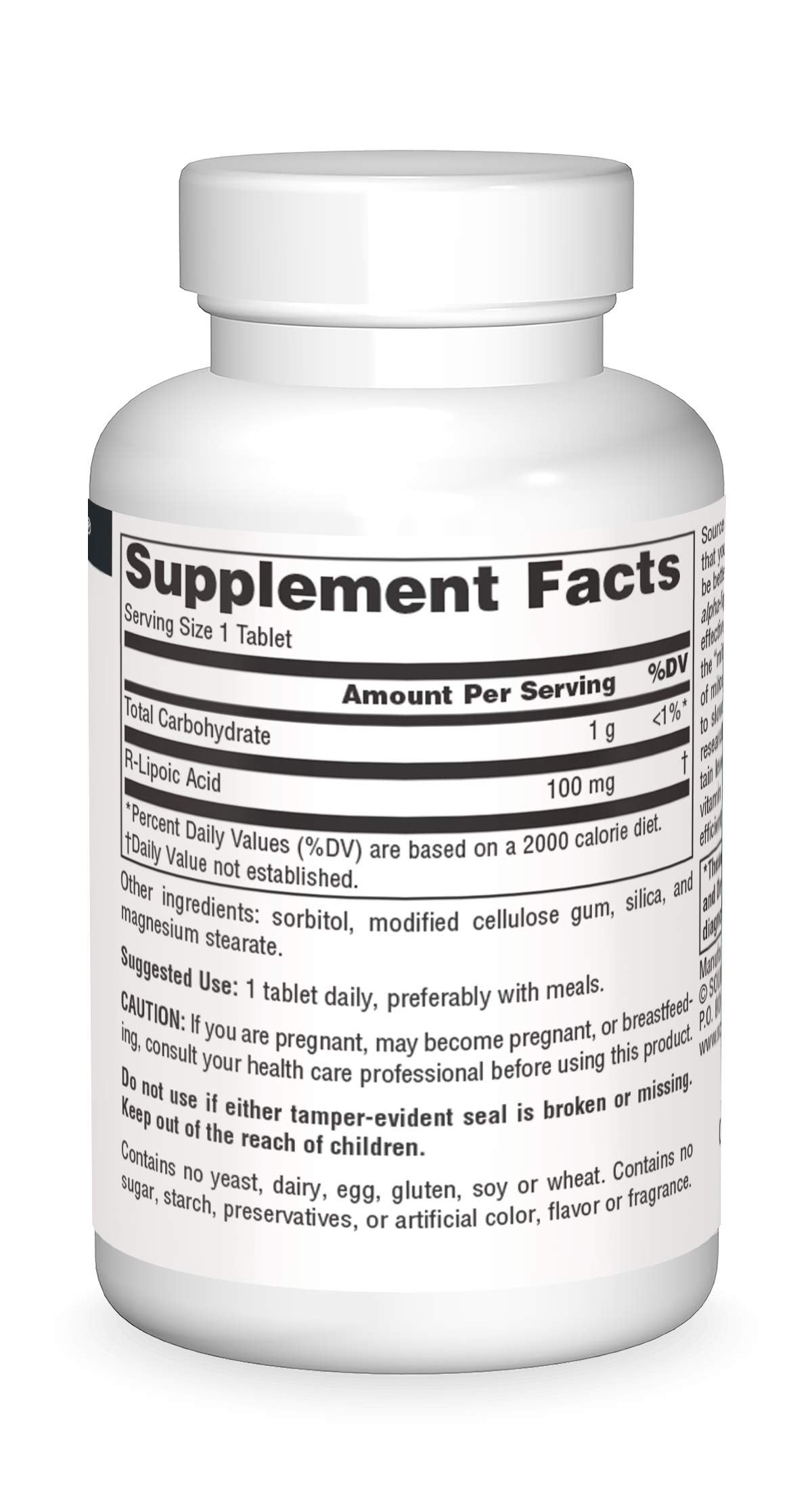 Source Naturals R-Lipoic Acid 100mg, 30 Tablets